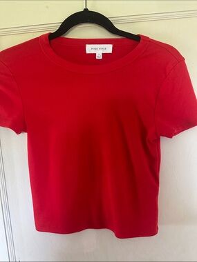 Pink Rose Red Short Sleeve Crewneck Tee